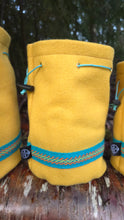 Vintage Yello Wool & Waxed Canvas Bucket Bag Three Sizes