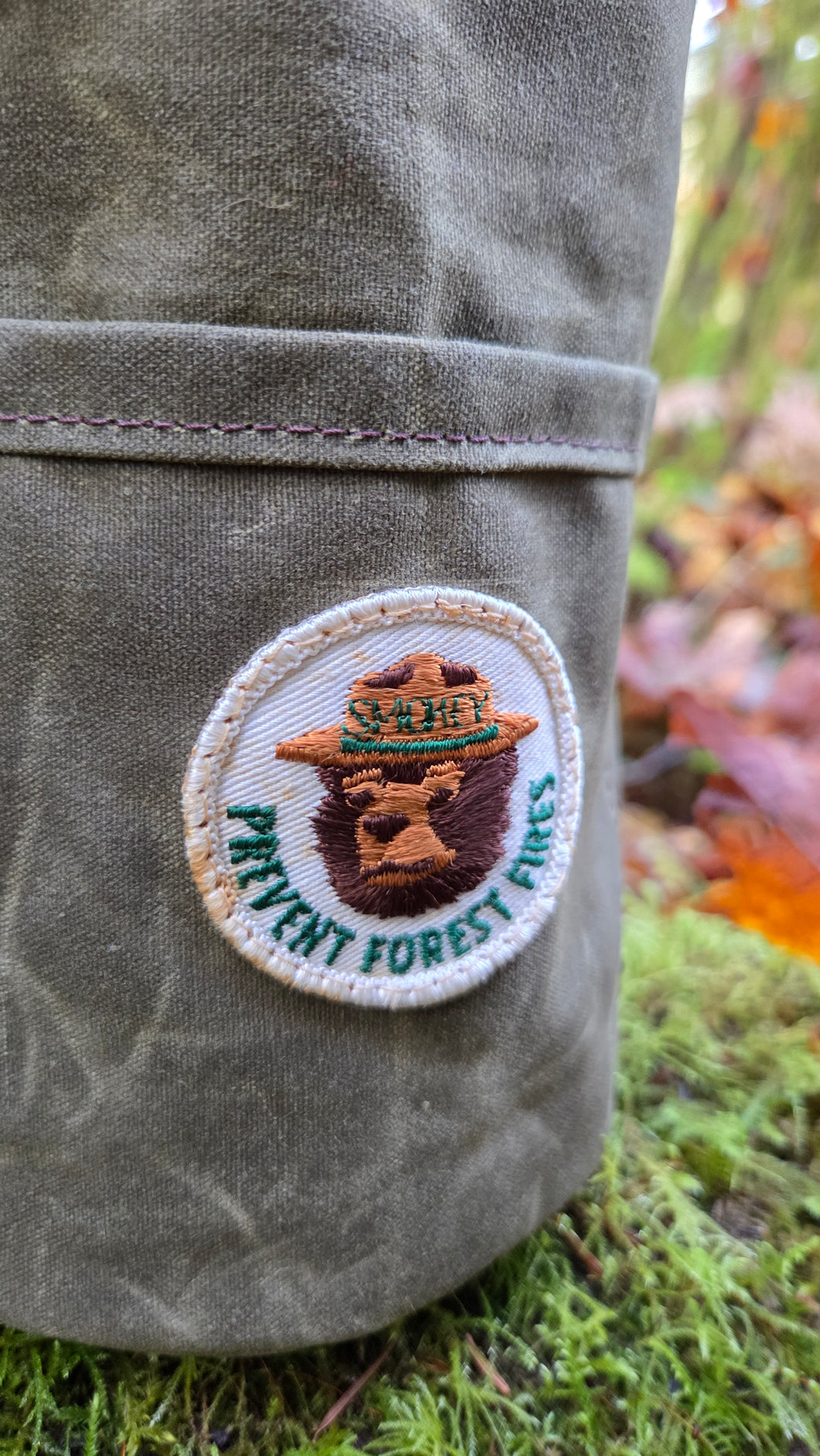 Smokey Bear Waxed Canvas Bucket Bags