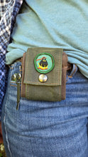 Deep Waxed Canvas Foraging Pouch with Vintage Scout Patches