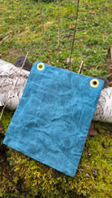 Aqua Waxed Canvas Zipper Pouch