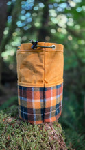Yellow Waxed Canvas Medium Cedar Bucket Bag with Vintage Plaid Wool