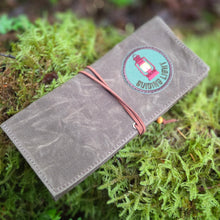 Waxed Canvas Roll Up Pouch with Lantern patch