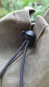 Olive Waxed Canvas Cedar Bucket Bag with Paisley Covered Pockets