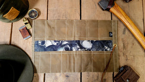 Death Bunny Or Skulls Maple Waxed Canvas Pocketknife Roll Up V 2.0