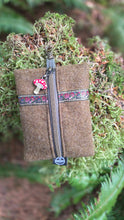 PNWBUSHCRAFT Army Green Wool Zipper Pouch with Trim