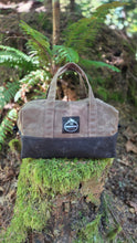 Small Utility Waxed Canvas Duffle – Brown and Black