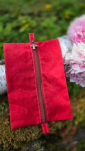 Bright Red Zipper Pouch with Mushroom Pull