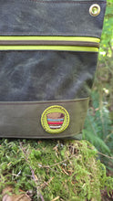Waxed Canvas Zipper Pouch with Woven Patch