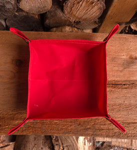 Red Waxed Canvas Medium Travel Trays for your Gear or EDC