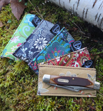 Bold Floral Pocketknife Slips in Waxed Canvas