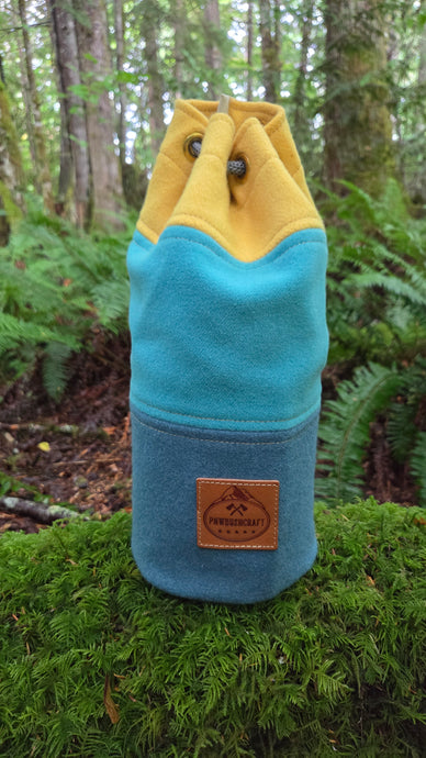 Vintage Yellow and Blue Wool Bucket Bag
