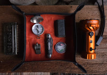 Black and Orange Waxed Canvas Medium Travel Tray