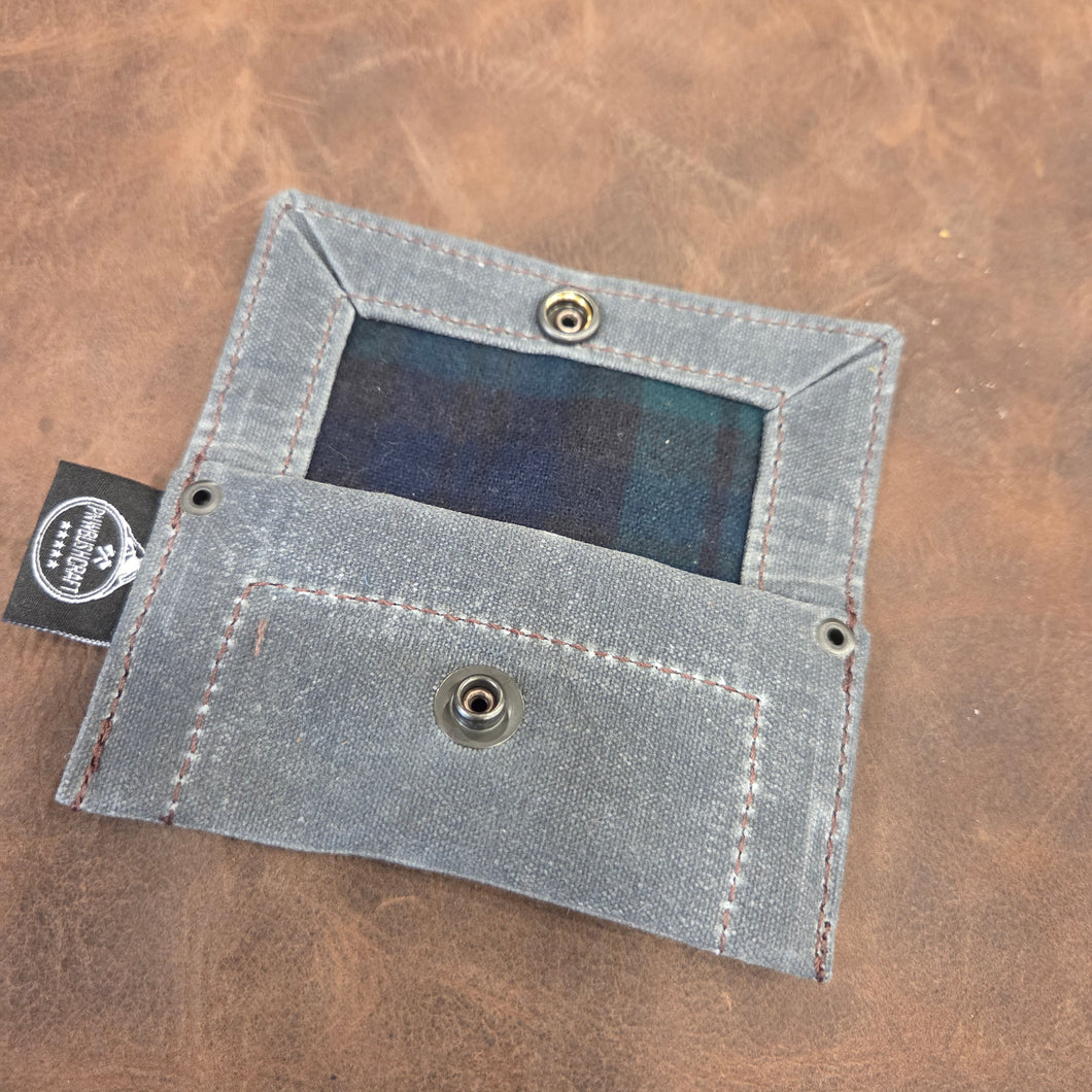 Tiny Waxed Canvas Dice Pouch with Wool Lining