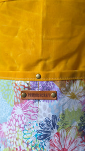 Deluxe Yellow Waxed Canvas Cedar Bucket Bag with Pockets