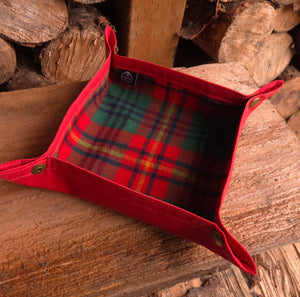 Red Waxed Canvas Medium Travel Trays for your Gear or EDC