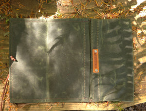 Canvas Roll Up Pouch with Vintage Woven Trim