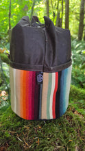 Cedar Bucket Waxed Canvas Bag with Vintage Serape Pockets - One-of-a-Kind Heritage Piece