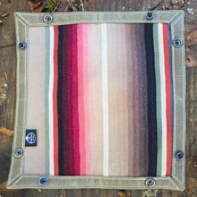 Waxed Canvas and Vintage 19th Century Wool Travel Tray Medium