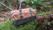 Small Utility Waxed Canvas Duffle – Steel and Brown