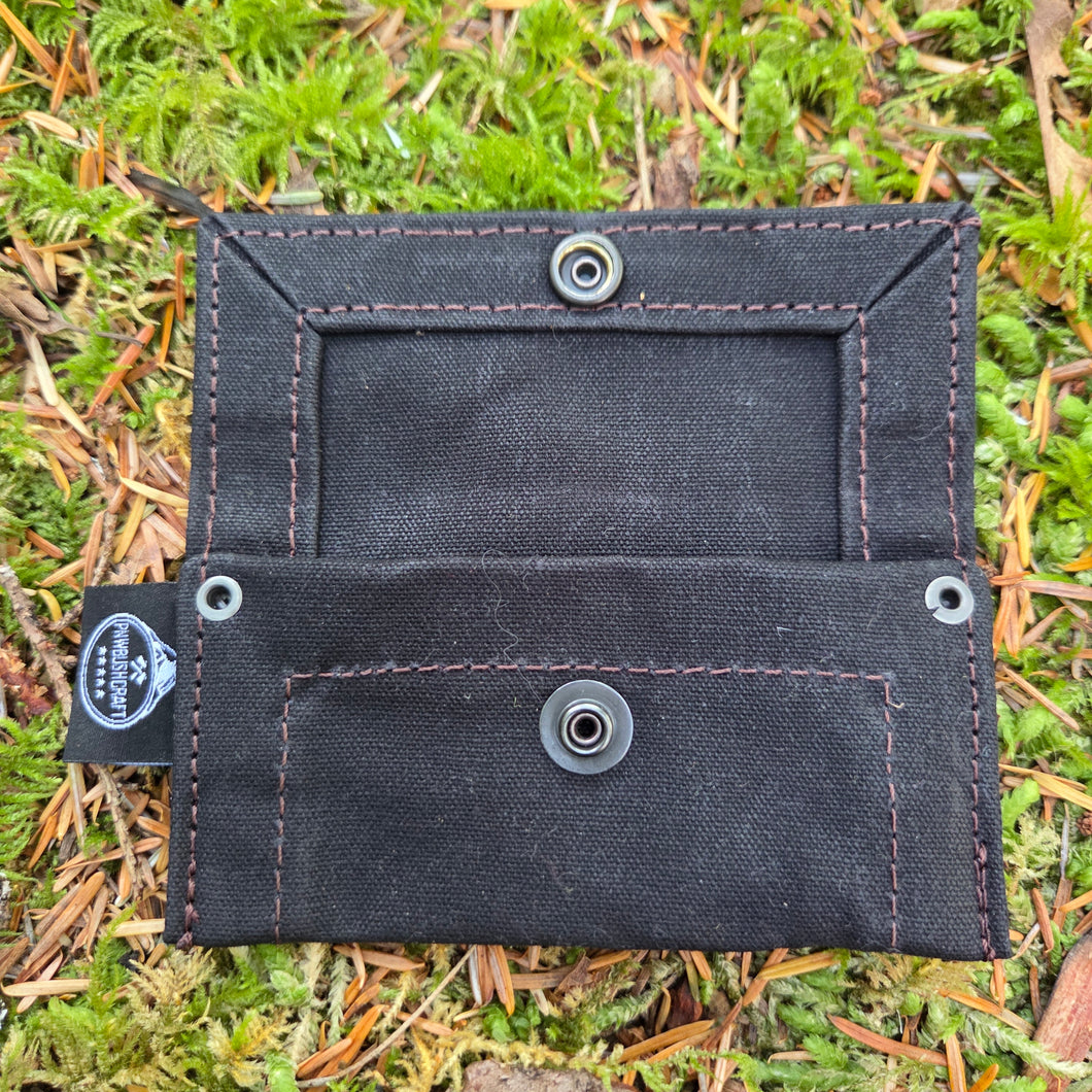 Black Waxed Canvas Tiny Pouch for Dice, Fire Kits or Wallet