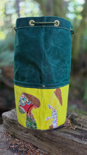 One of a Kind Patchwork Mushroom Cedar Bucket Bag with Pockets