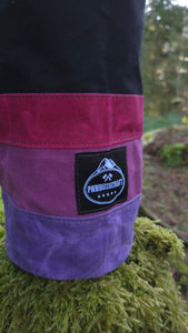 Black and Purple Waxed Canvas Bucket Bag