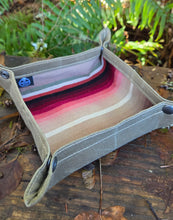 Waxed Canvas and Vintage 19th Century Wool Travel Tray Medium