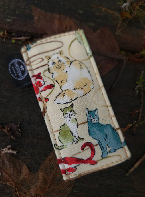 Pocketknife Bag Slip Tan Waxed Canvas Cats!