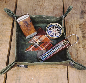 Holiday Tree Waxed Canvas Small Travel Tray for your Gear or EDC
