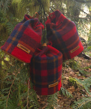 PNWBUSHCRAFT Pendleton Wool & Leather Bucket Bag Set of Three