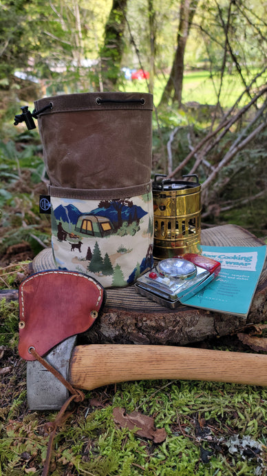 The Campfire Cedar Waxed Canvas Bucket Bag