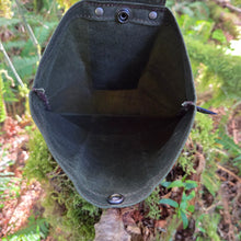 Green Retro Waxed Canvas Brown Foraging Pouch , Hip Bag