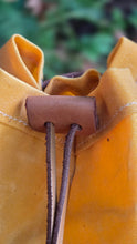 Deluxe Yellow Waxed Canvas Cedar Bucket Bag with 60's Flower Pockets