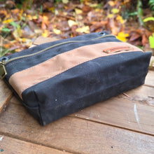 Black and Brown Waxed Canvas Zipper Pouches