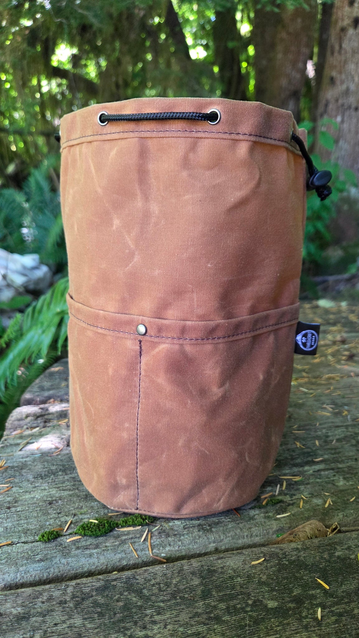 The Cedar Bucket Bag with Outside pockets Available in sizes