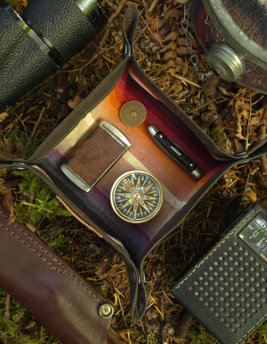 Waxed Canvas and Vintage 19th Century Wool Travel Tray