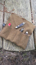 Wool Roll Up Pouch - Vintage Army Blanket Edition