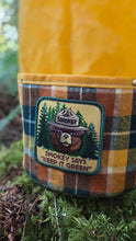 XL Cedar Bucket Bag – Waxed Canvas with Vintage Wool and Smokey the Bear Patch