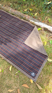 Lambswool-Lined Waxed Canvas Groundcloth with Matching Bucket Bag