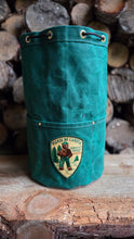 XL Green Cedar Bucket Bag – Waxed Canvas with Vintage Smokey the Bear Patch