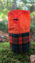 Orange Waxed Canvas Medium Cedar Bucket Bag with Vintage Plaid Wool