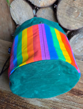 Rainbow Green Waxed Canvas Cedar Bucket Bag with Pockets