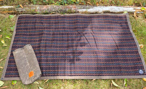 Lambswool-Lined Waxed Canvas Groundcloth with Matching Bucket Bag