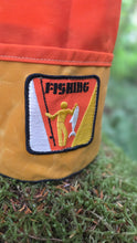 One-of-a-Kind Medium Yellow Cedar Bucket Bag with Fishing Patch