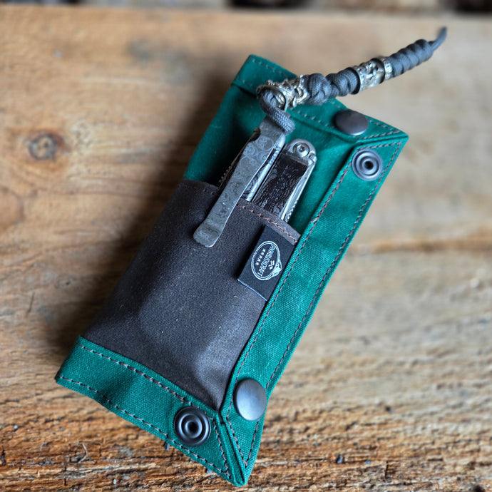 EDC Waxed Canvas Travel Tray Bright Green Two Tone