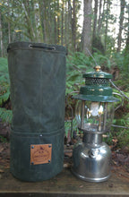 Tall Green Waxed Canvas Lantern Bags
