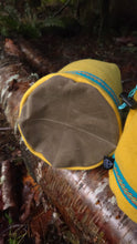 Vintage Yello Wool & Waxed Canvas Bucket Bag Three Sizes