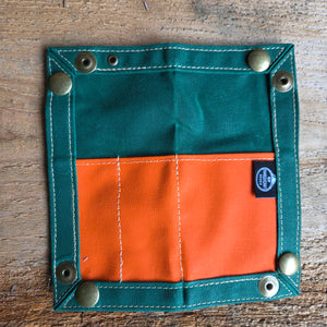 EDC Waxed Canvas Travel Tray Bright Green Two Tone