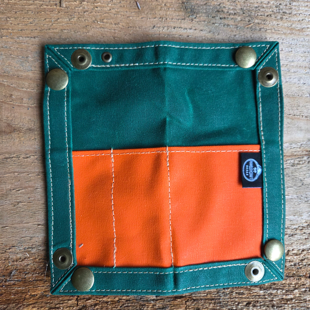 EDC Waxed Canvas Travel Tray Bright Green Two Tone