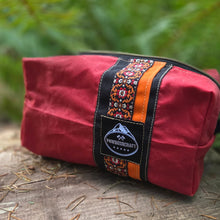 Red Waxed Canvas Grooming Bag